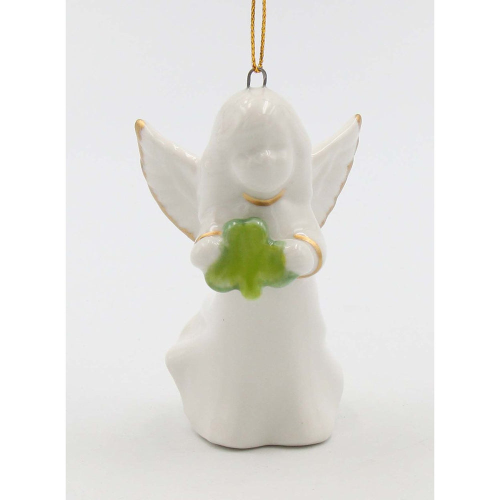 Ceramic Angel Shamrock Ornament 2x2x3.25  Mom Image 2