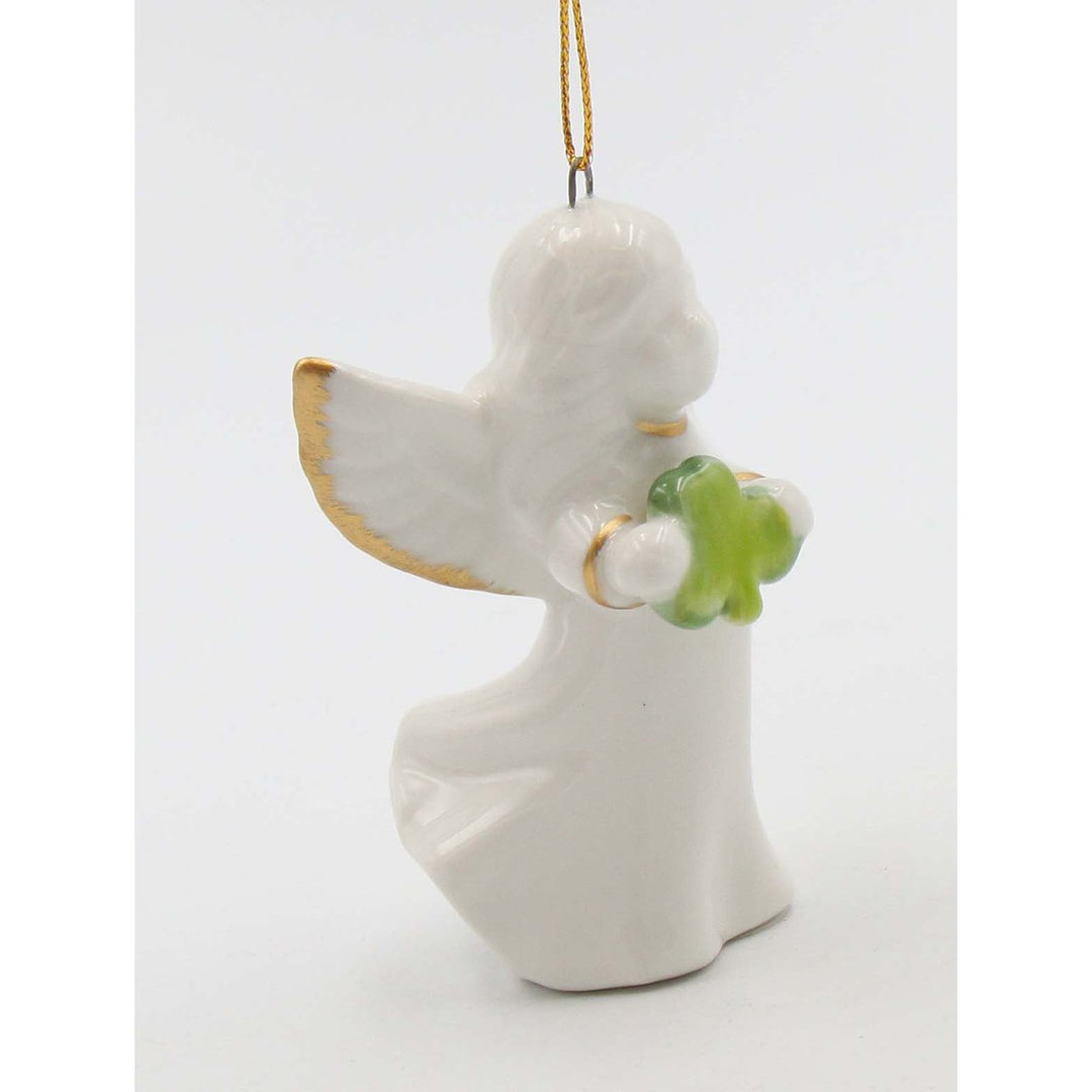 Ceramic Angel Shamrock Ornament 2x2x3.25  Mom Image 3