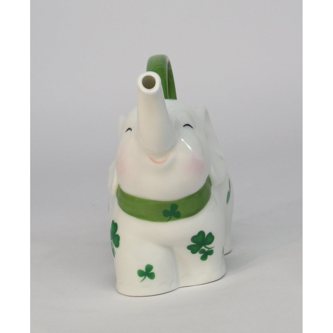 Ceramic Shamrock Design Elephant TeapotHome DcorKitchen DcorIrish Saint Patricks Day Dcor Image 6