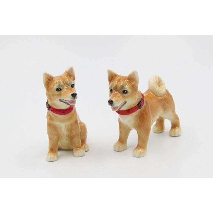 Shiba Inu Ceramic Salt and Pepper Shakers Dog Lover Image 3