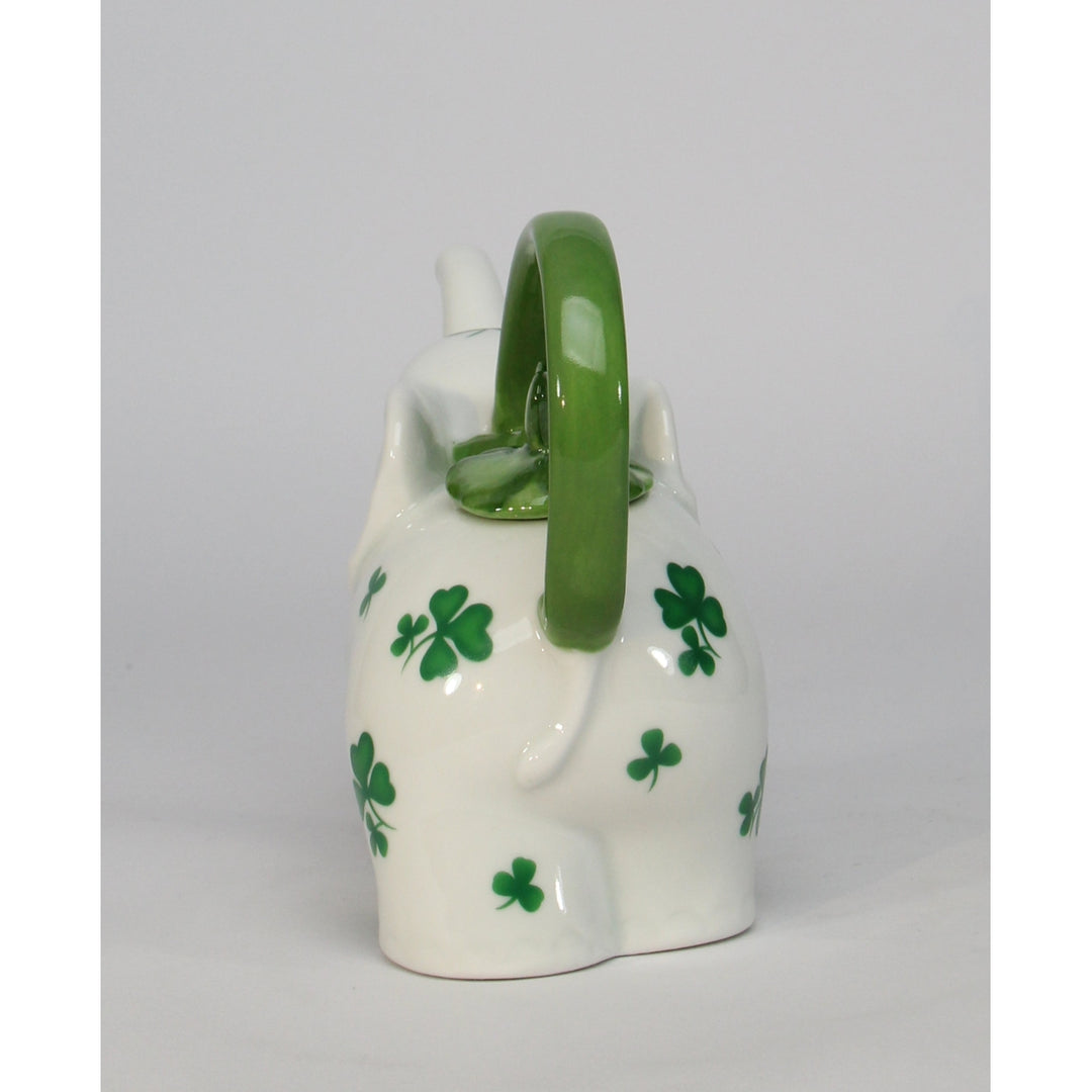 Ceramic Shamrock Design Elephant TeapotHome DcorKitchen DcorIrish Saint Patricks Day Dcor Image 7