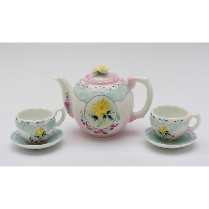 Ceramic Yellow Rose Mini Tea Set - 5 Piece SetTea Party DcorCaf Decor Image 3