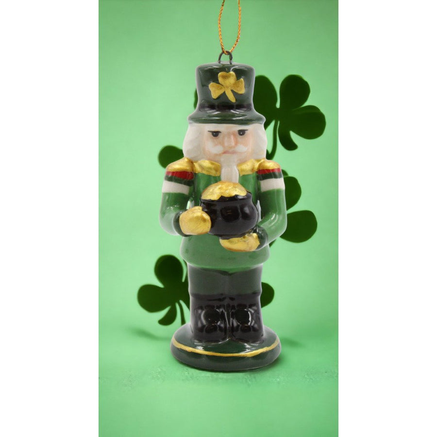 Irish Ceramic Nutcracker Ornament 1.625x1.625x3.875 Christmas St Patricks Day Decor Image 1