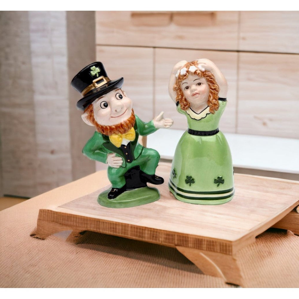 Ceramic Irish Salt and Pepper Shakers Dancing Couple St Patricks Day Decor Image 2