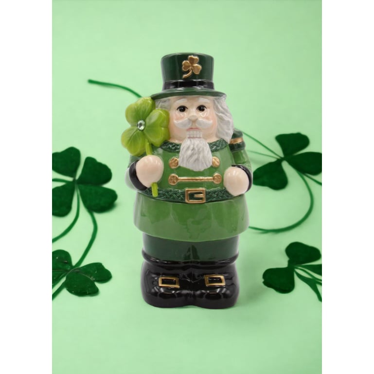 Ceramic Irish Nutcracker Candy Jar 4x3.5x7.5 Image 1