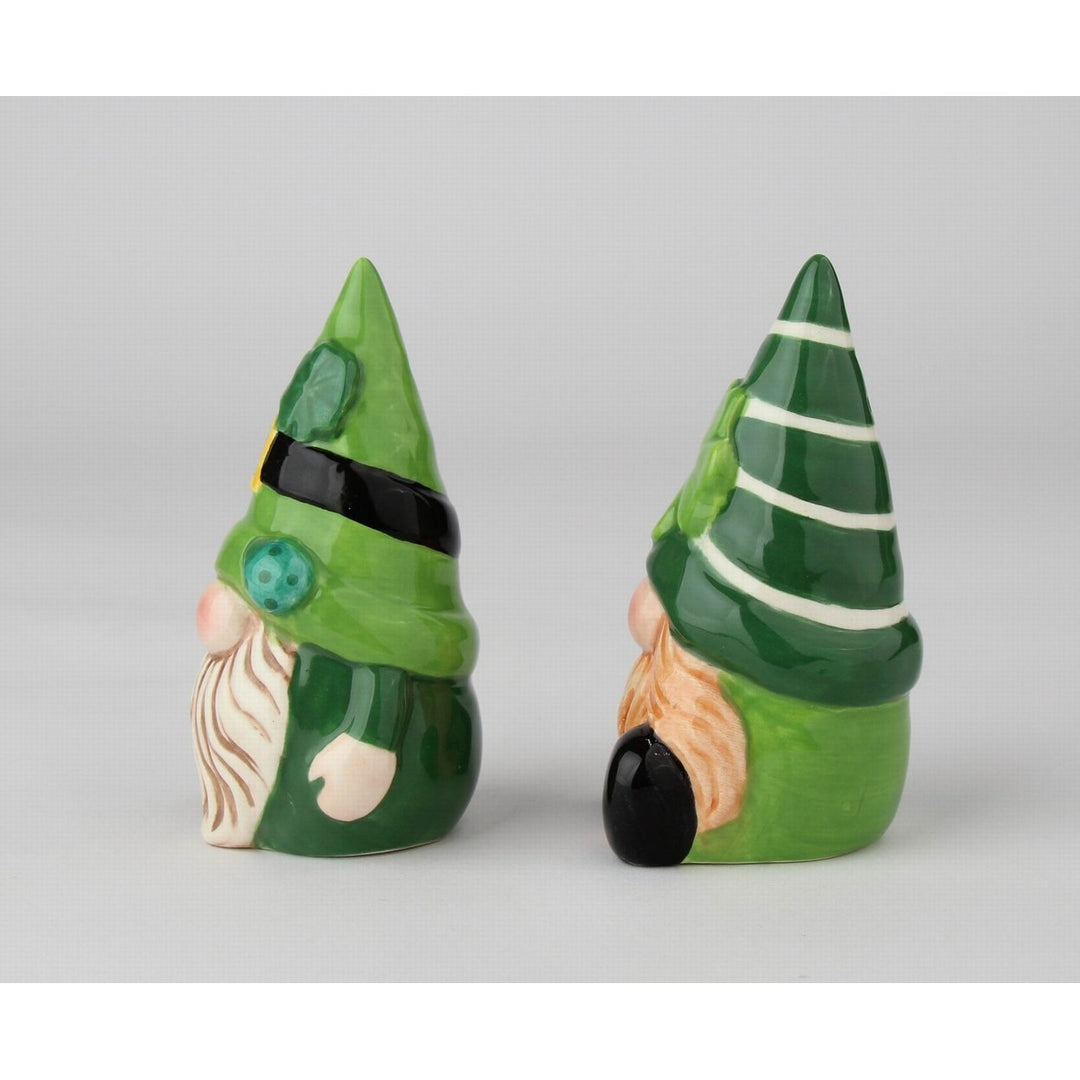 Ceramic Irish Gnomes Salt and Pepper Shakers 3.875In Image 4