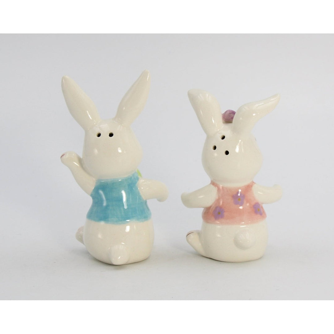 Ceramic Easter Bunny Dancing Couple Salt and Pepper Shakers Gift Image 7