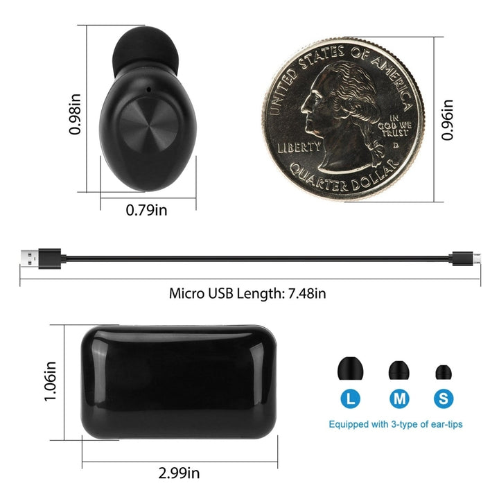 Wireless 5.1 TWS Earbuds In-Ear Stereo Headset Noise Canceling Earphone with Mic Image 10