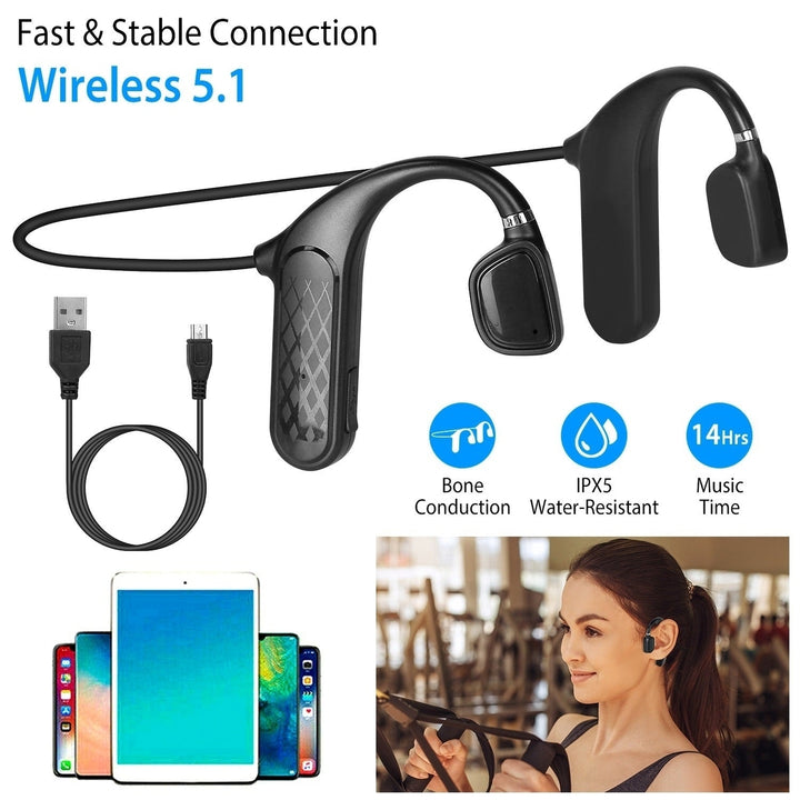 Wireless V5.1 Bone Conduction Earphones Open-Ear Wireless Headsets Image 4