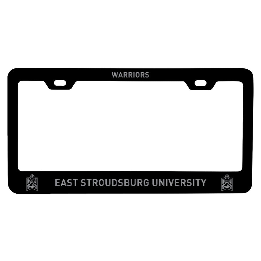 East Stroudsburg University NCAA Laser-Engraved Metal License Plate Frame - Choose Black or White Color Image 1