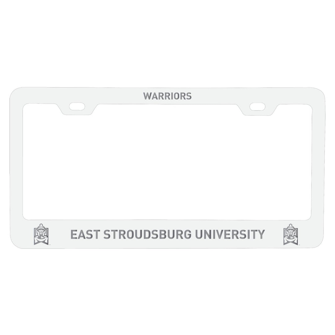 East Stroudsburg University NCAA Laser-Engraved Metal License Plate Frame - Choose Black or White Color Image 2