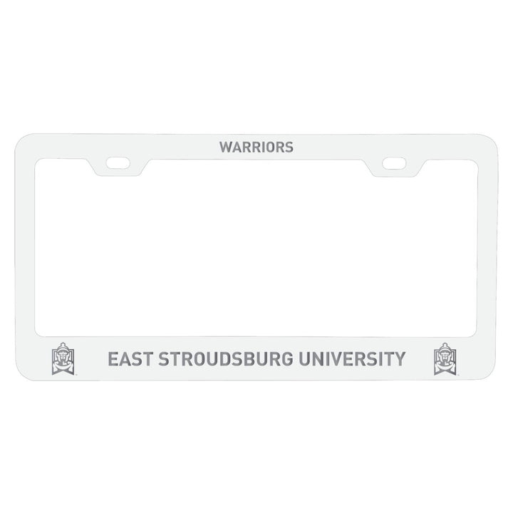 East Stroudsburg University NCAA Laser-Engraved Metal License Plate Frame - Choose Black or White Color Image 2