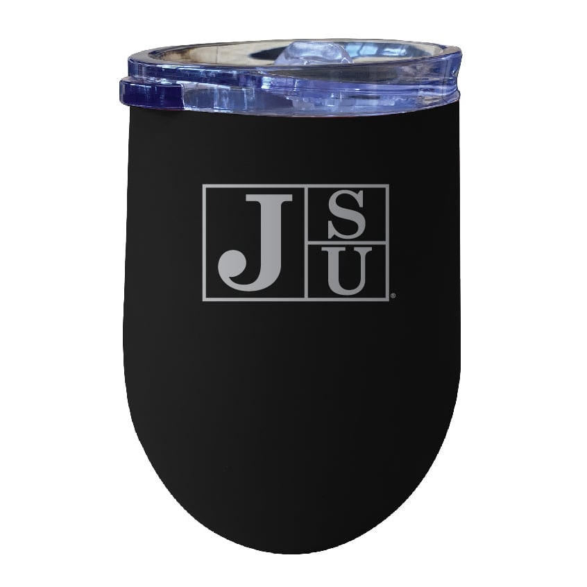 Jackson State University NCAA Laser-Etched Wine Tumbler - 12oz Stainless Steel Insulated Cup Image 1