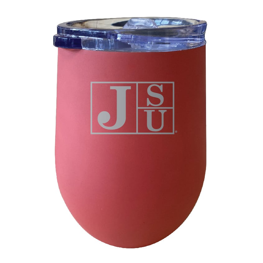 Jackson State University NCAA Laser-Etched Wine Tumbler - 12oz Stainless Steel Insulated Cup Image 2