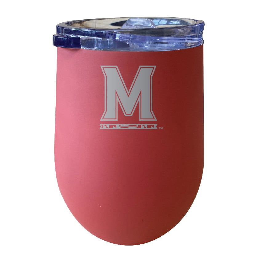 Maryland Terrapins NCAA Laser-Etched Wine Tumbler - 12oz Stainless Steel Insulated Cup Image 2