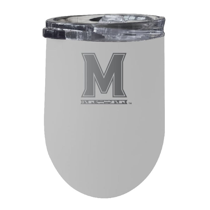 Maryland Terrapins NCAA Laser-Etched Wine Tumbler - 12oz Stainless Steel Insulated Cup Image 1