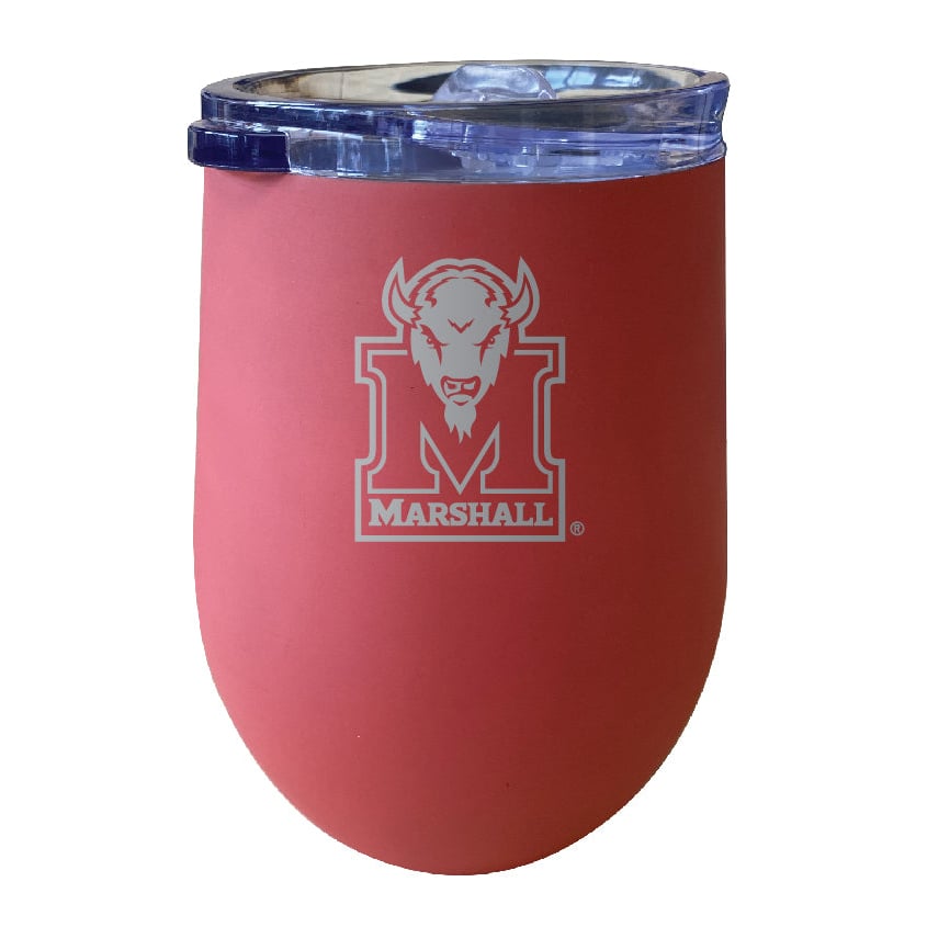 Marshall Thundering Herd NCAA Laser-Etched Wine Tumbler - 12oz Stainless Steel Insulated Cup Image 2