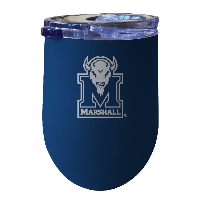 Marshall Thundering Herd NCAA Laser-Etched Wine Tumbler - 12oz Stainless Steel Insulated Cup Image 1