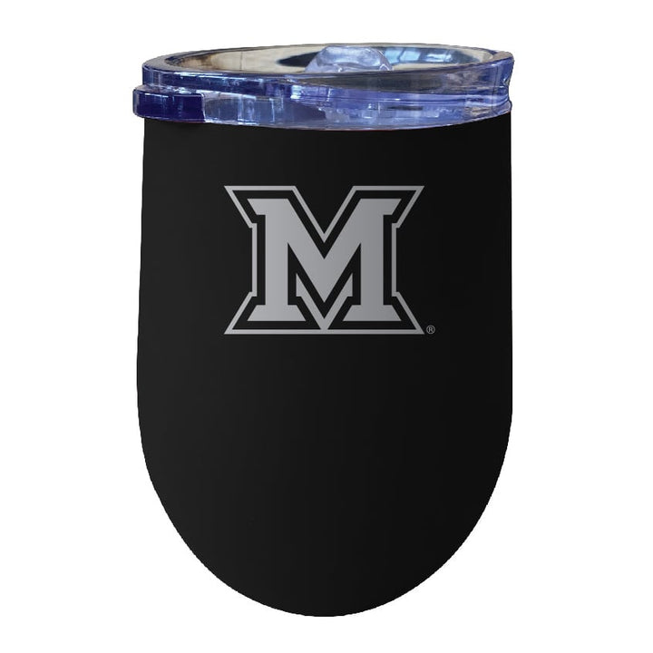 Miami University of Ohio NCAA Laser-Etched Wine Tumbler - 12oz Stainless Steel Insulated Cup Image 1