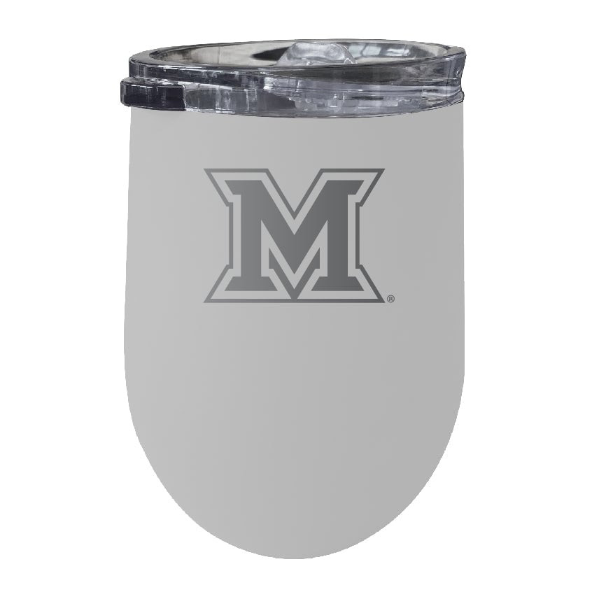 Miami University of Ohio NCAA Laser-Etched Wine Tumbler - 12oz Stainless Steel Insulated Cup Image 4