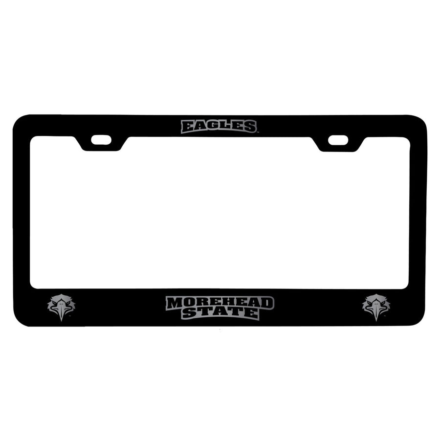 Morehead State University NCAA Laser-Engraved Metal License Plate Frame - Choose Black or White Color Image 1