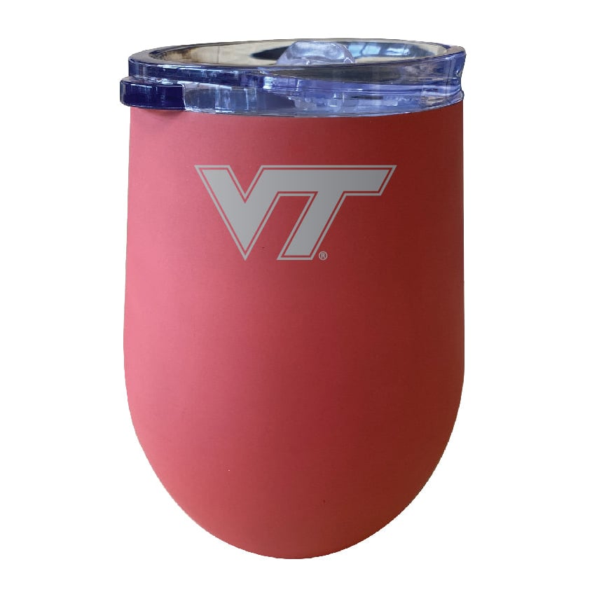 Virginia Tech Hokies NCAA Laser-Etched Wine Tumbler - 12oz Stainless Steel Insulated Cup Image 2