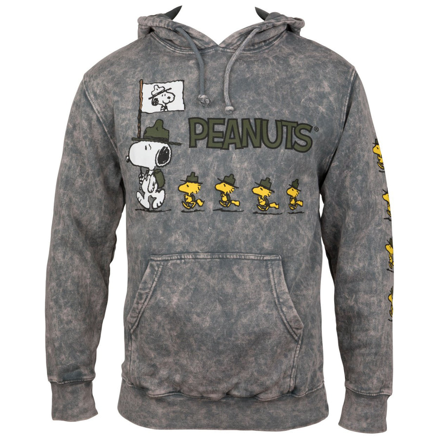 Peanuts Snoopy Troops Mineral Wash Pull Over Hoodie Image 1