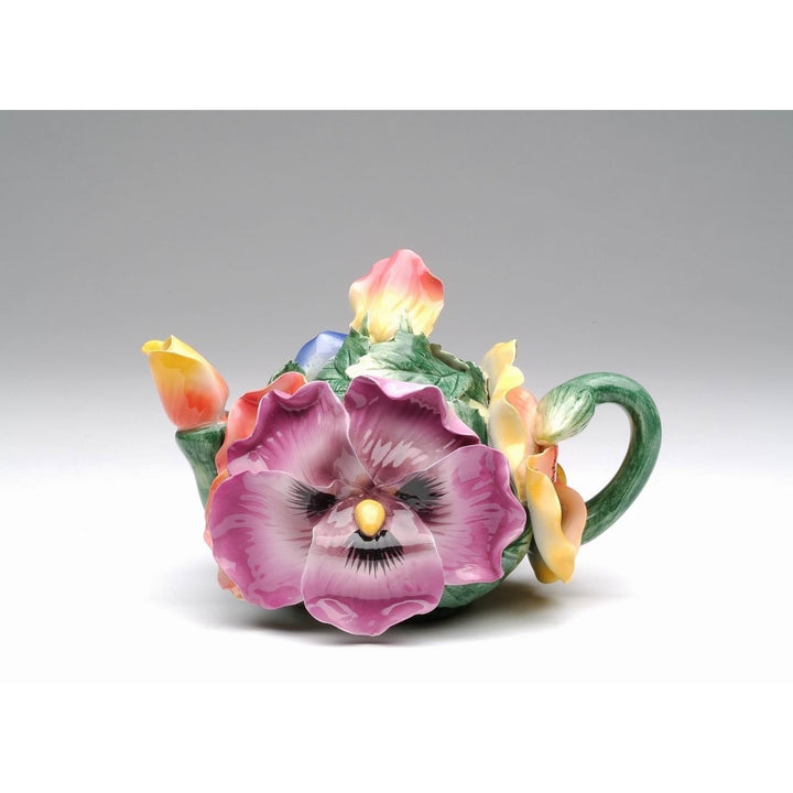 Pansy Flower Ceramic Teapot 6oz  Tea Image 3