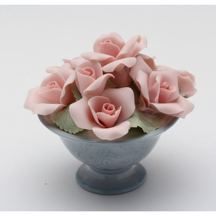 Ceramic Pink Rose Pot Figurine 3.5 Inch  Mom Wedding Image 3