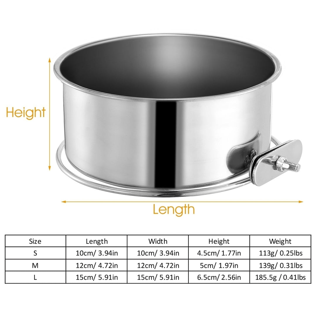 Stainless Steel Dog Bowl Pets Hanging Food Bowl Detachable Pet Cage Food Water Bowl with Clamp Holder Image 9