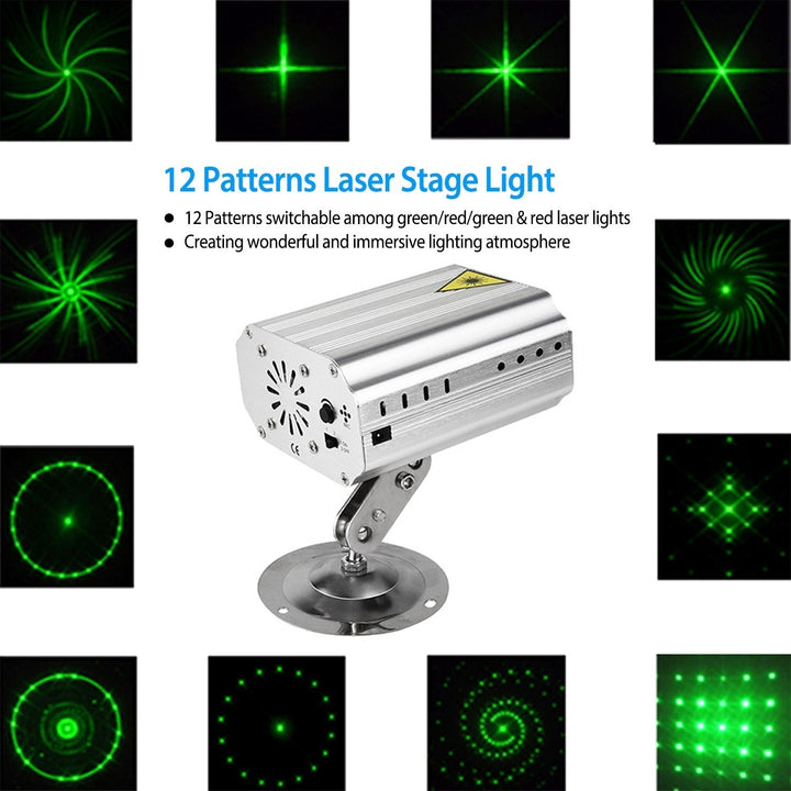 Sound Activated LED Projector Laser Patterns Laser Party Lights Disco Bar Music Strobe Lights Image 3