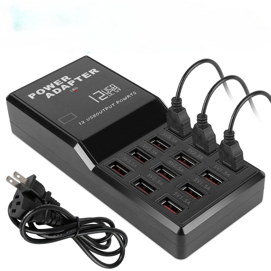 Multi 12 Port USB Charging Station Hub 60W Desktop USB Hub Multiple USB Charger Fast Charge Image 1