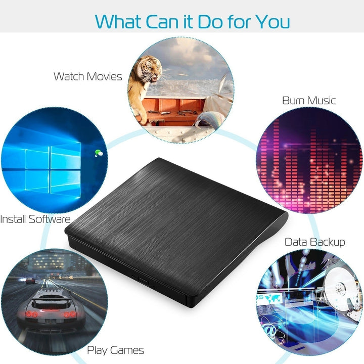 External CD DVD Drive USB 3.0 Slim DVD-RW Drive Superdrive Burner Writer High Speed Data Transfer USB Optical Drives Image 6