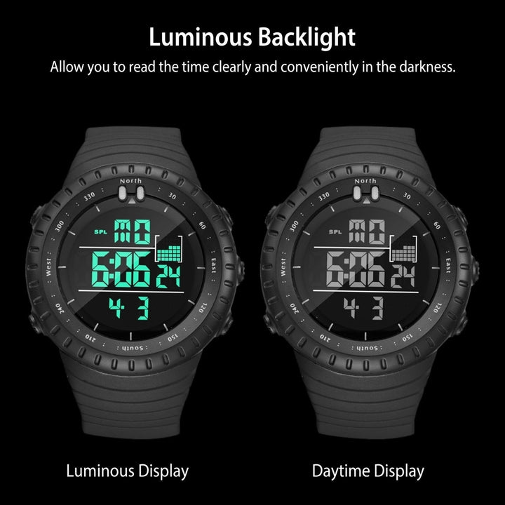 Digital Men Sports Watch Water-Resistant Military Tactical Wrist Watch Image 4