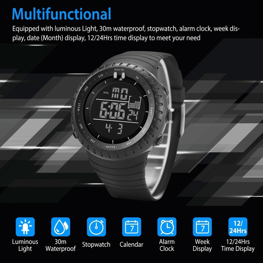 Digital Men Sports Watch Water-Resistant Military Tactical Wrist Watch Image 9