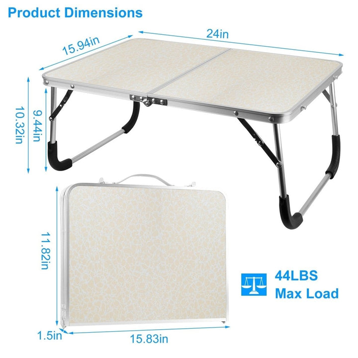 Foldable Laptop Table Notebook Bed Desk Breakfast Reading Writing Lap Tray For Sofa Couch Floor Dormitory Image 4