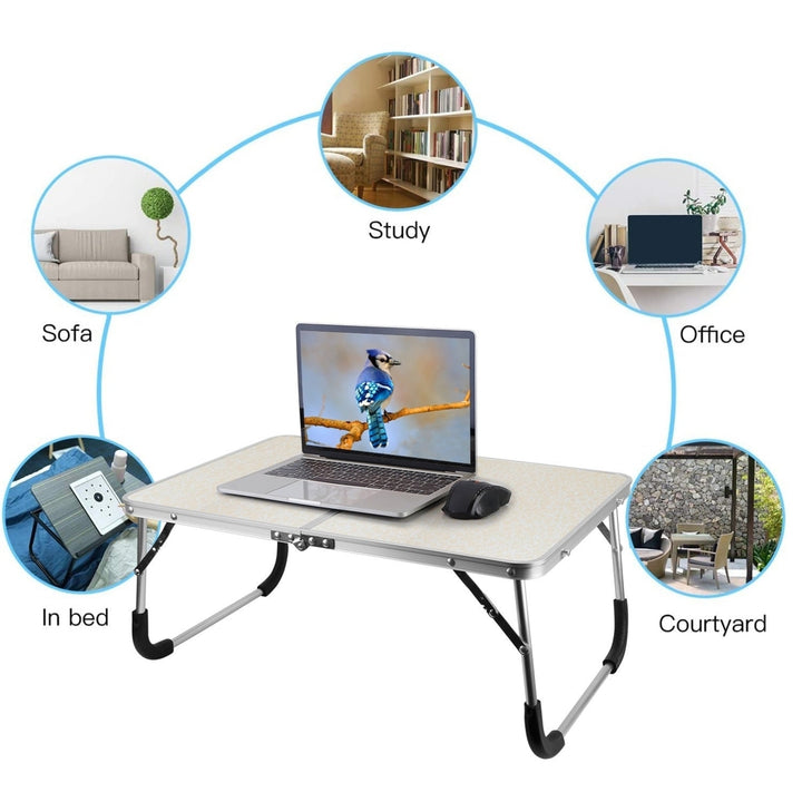 Foldable Laptop Table Notebook Bed Desk Breakfast Reading Writing Lap Tray For Sofa Couch Floor Dormitory Image 9