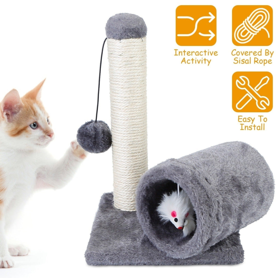 Cat Scratching Post Cat Kitten Sisal Scratch Post Toy with Tunnel Image 8