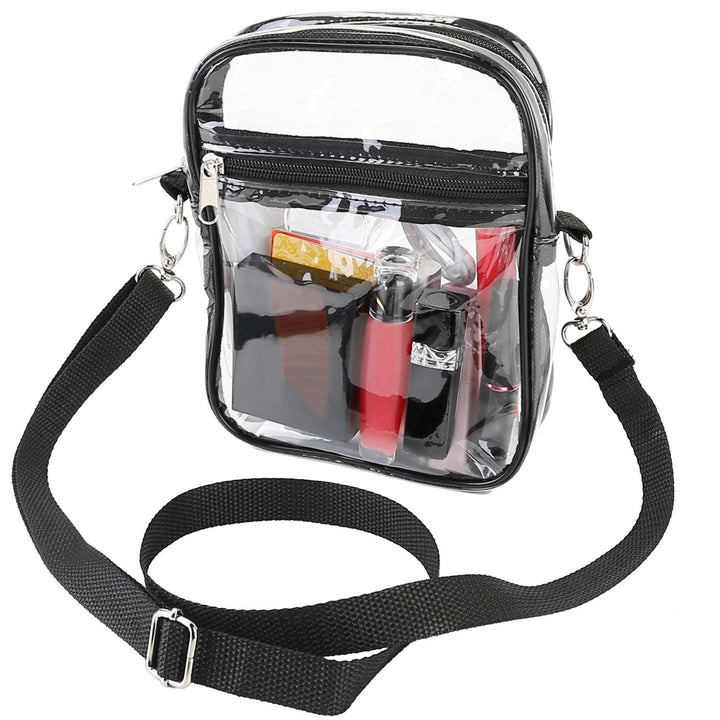 Clear Crossbody Bag Stadium Approved Clear Purse Transparent Small Shoulder Bag See Through Zip Pouch Tote Bag Image 1