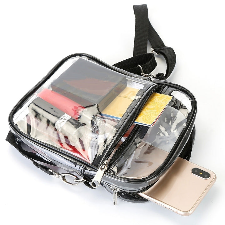 Clear Crossbody Bag Stadium Approved Clear Purse Transparent Small Shoulder Bag See Through Zip Pouch Tote Bag Image 12