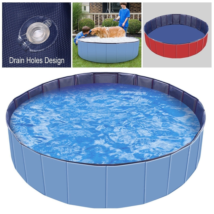 Foldable Pet Swimming Pool PVC Kiddie Baby Dog Swim Pool Bathing Tub Playmat Kids Pools Image 3