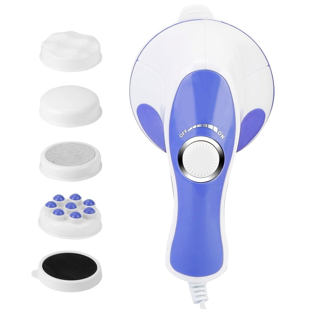 Electric Handheld Body Massager Full Body Vibrating Massager with 4 Interchangeable Massager Head Image 2