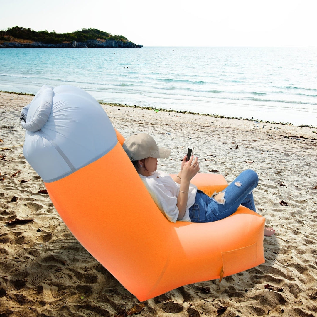 Inflatable Lounger Air Sofa Chair Couch with Portable Organizing Bag Waterproof Anti Leaking for Backyard Lakeside Beach Image 2