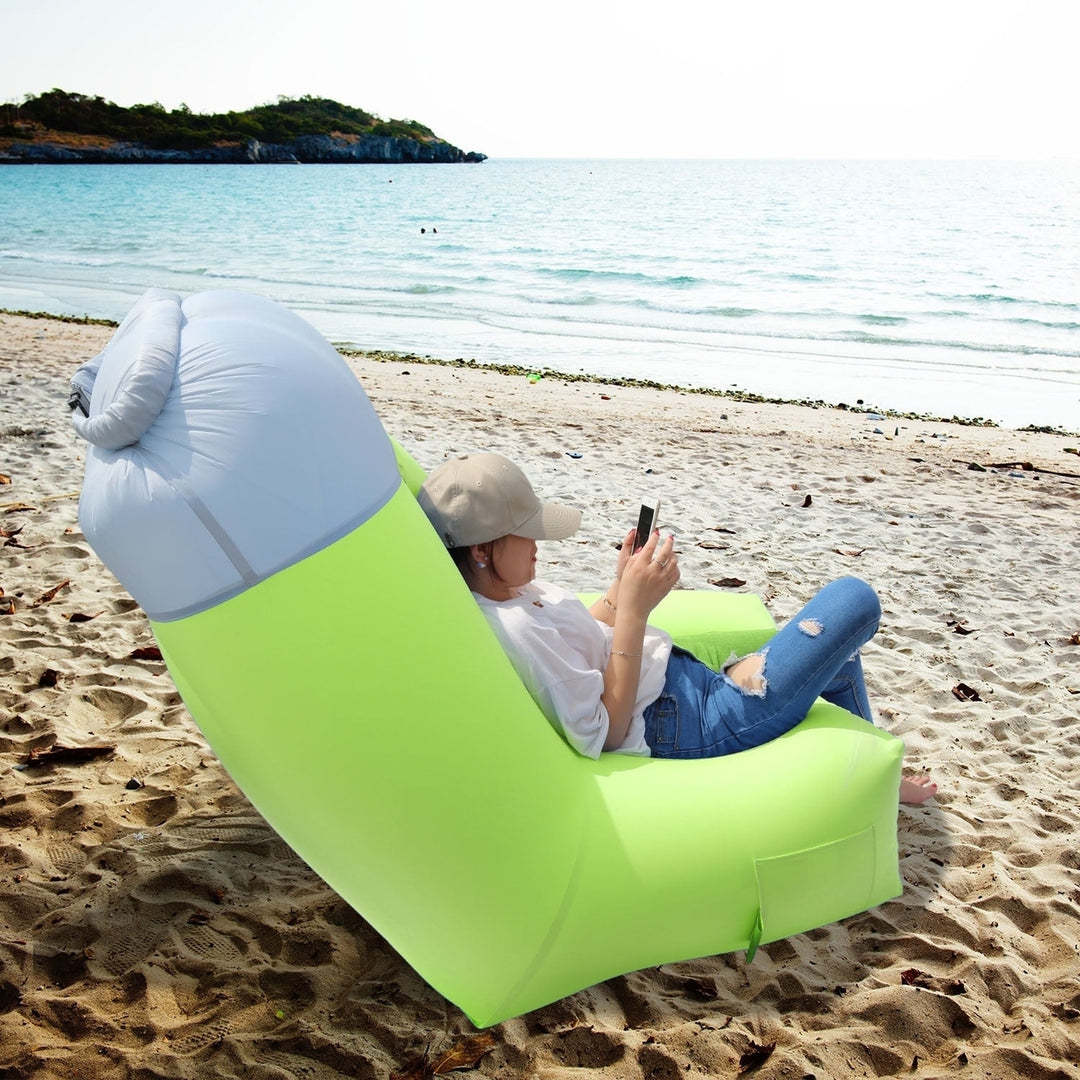 Inflatable Lounger Air Sofa Chair Couch with Portable Organizing Bag Waterproof Anti Leaking for Backyard Lakeside Beach Image 3