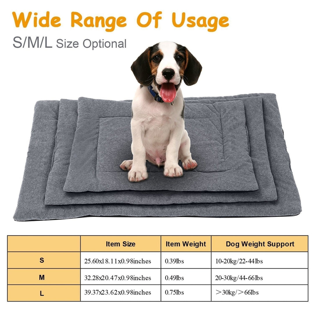 Dog Bed Mat Comfortable Fleece Pet Dog Crate Carpet Reversible Pad Joint Relief L Size Image 4