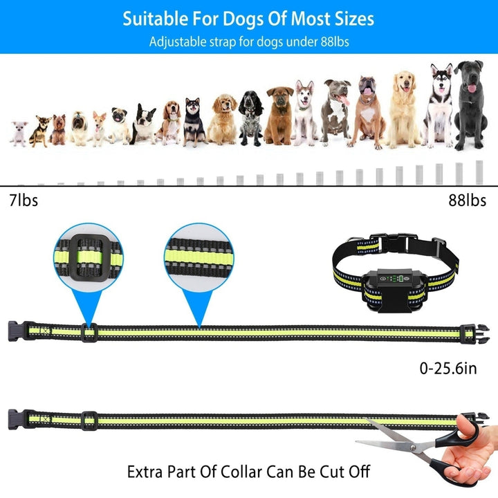 Dog Bark Collar Rechargeable Waterproof Beep Vibration Static Stimulation Bark Stopper Image 4