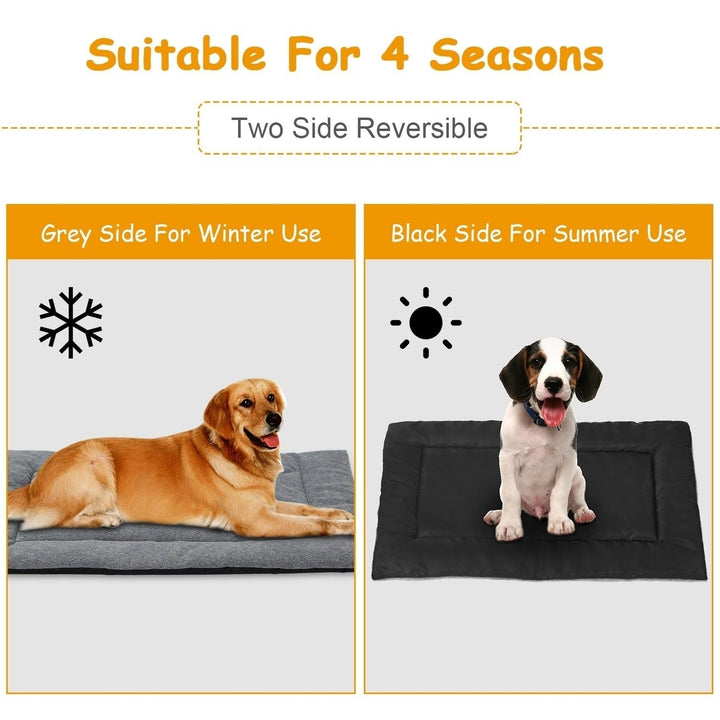 Dog Bed Mat Comfortable Fleece Pet Dog Crate Carpet Reversible Pad Joint Relief L Size Image 8