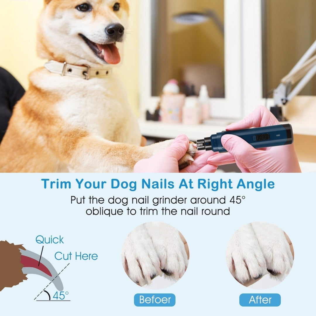 Dog Nail Grinder 2 Speeds Quiet USB Rechargeable Pet Nail Grinder Professional Pet Nail Trimmer Cordless Paws Grooming Image 6