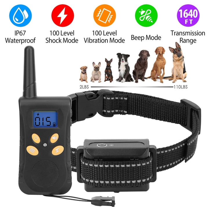 Dog Training Collar IPX7 Waterproof Pet Beep Vibration Electric Shock Collar Image 11