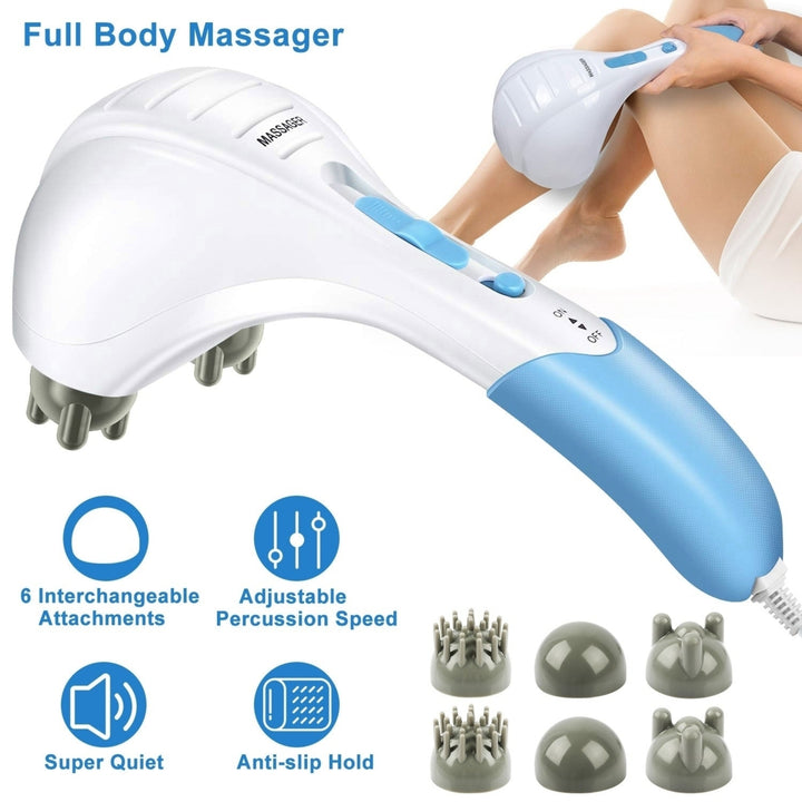 Electric Massager Handheld Full Body Percussion Massager Double Head Vibrating Body Relax Image 2